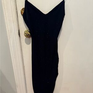 Black sparkly side slit size small dress